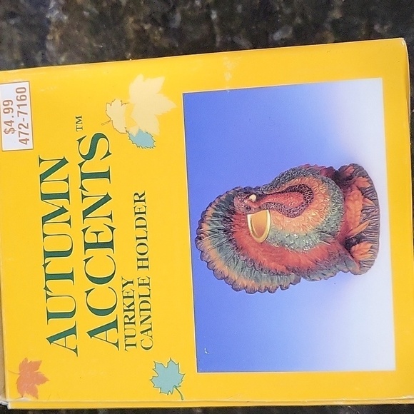 Nib Set Of 2 Autumn Accents Polyresin Turkey candle holder Thanksgiving Harvest - Picture 4 of 5